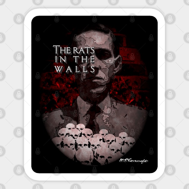 The Rats In The Walls - Lovecraft. Sticker by OriginalDarkPoetry